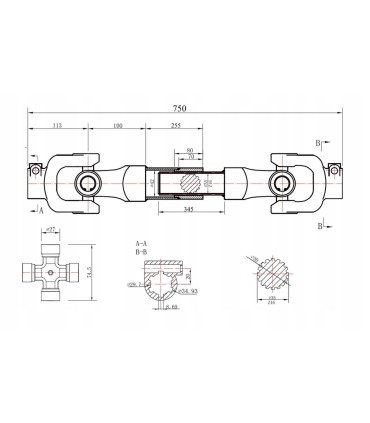 WAŁEK PRZEKAŹNIKA MOCY 75CM (ferz)