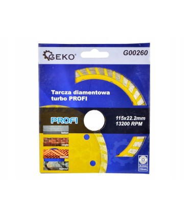 Tarcza diam.115mm turbo GEKO PROFI