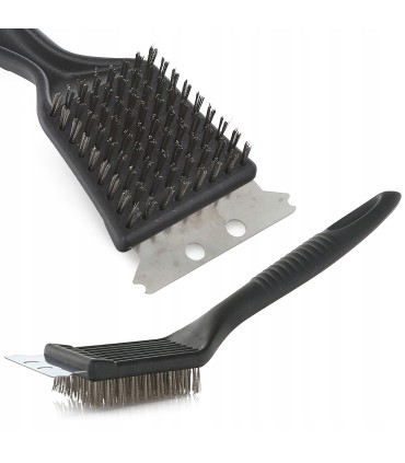 Szczotka druciana ze skrobakiem 2w1 – do czyszczenia grilla