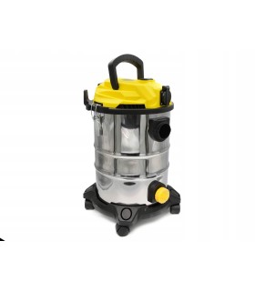 Odkurzacz przemysłowy na sucho i mokro 25L z gniazdem + akcesoria