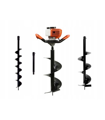Świder spalinowy + wiertła(10cm,20cm,30cm) + adapter 50cm