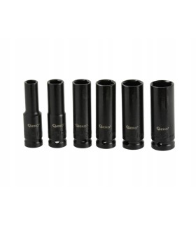 Zestaw długich nasadek udarowych 1/2" 10-21mm 6el.