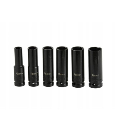 Zestaw długich nasadek udarowych 1/2" 10-21mm 6el.