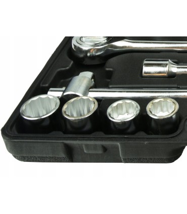 Zestaw kluczy nasad.21el.3/4" 12-kąt.19-50mm czarna walizka