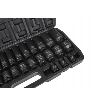 Zestaw nasadek udarowych dł. i kr. 1/2" 8-32mm 35szt