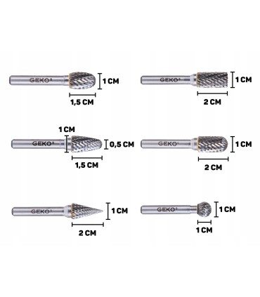 Zestaw frezów trzpieniowych do metalu 6mm 6el.