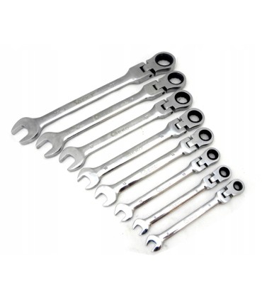 Kpl.kluczy łamanych z grzechotką 8el.8-22mm