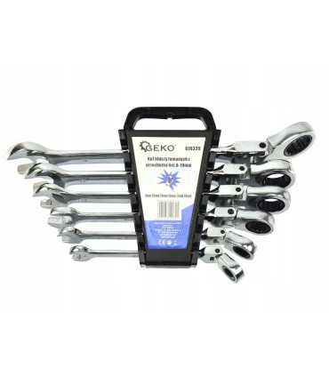 Kpl.kluczy łamanych z grzechotką 8-19mm 