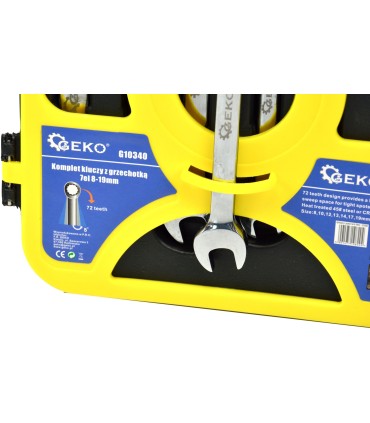 Kpl. kluczy z grzechotką 7el 8-19mm