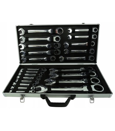 Kpl.kluczy łamanych z grzechotką 22el. 6-32mm