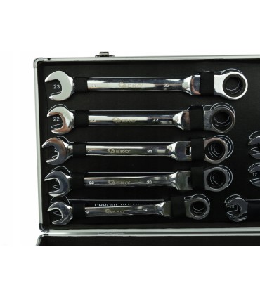 Kpl.kluczy łamanych z grzechotką 22el. 6-32mm