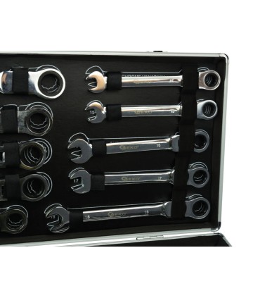 Kpl.kluczy łamanych z grzechotką 22el. 6-32mm