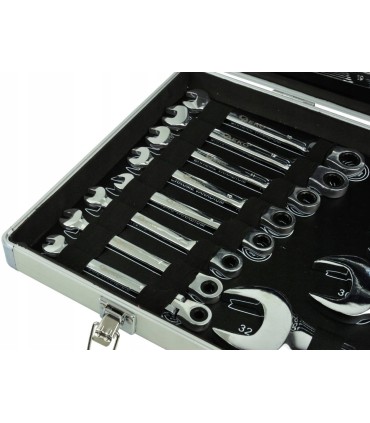 Kpl.kluczy łamanych z grzechotką 22el. 6-32mm