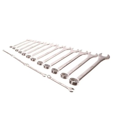 Kpl. kluczy płasko-oczkowych calowych 16el 1/4"-1,1/4"