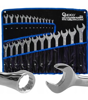 Klucze płasko-oczkowe polerowane 6-36mm 25el. CRV