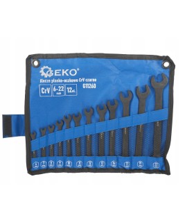 Klucze płasko-oczkowe CRV-czarne 6-22mm 12el.