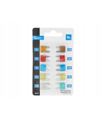 Zestaw bezpieczników samochodowych mini 10EL