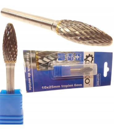Frez-pilnik do metalu z węglika wolframu 10x25mm