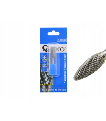 Frez-pilnik do metalu z węglika wolframu 12x32mm trzpień 6mm