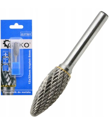 Frez-pilnik do metalu z węglika wolframu 12x32mm trzpień 6mm