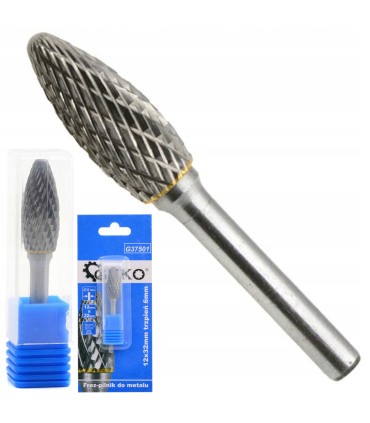Frez-pilnik do metalu z węglika wolframu 12x32mm trzpień 6mm