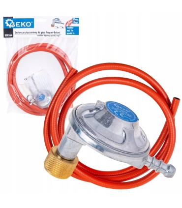 Zestaw przyłączeniowy do gazu Propan-Butan –reduktor kątowy, opaski i wąż 2m