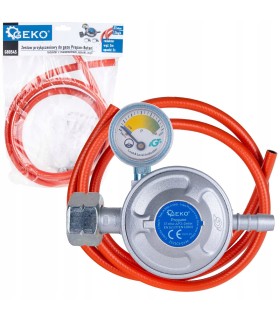 Zestaw przyłączeniowy do gazu Propan-Butan – reduktor z manometrem, opaski i wąż 2m