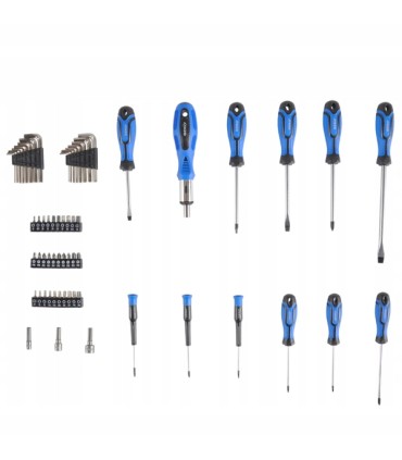 Zestaw wkrętaków, bitów, nasadek 122el.