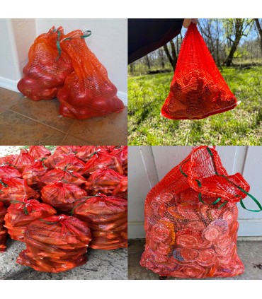 Worek raszlowy z zaciągiem 30x50cm 5kg /Pomarańczowy