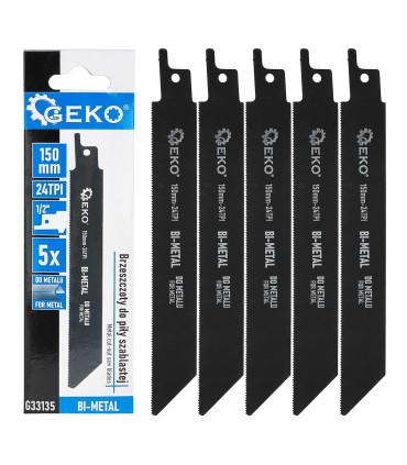 Brzeszczoty bi-metal do piły szablastej do metalu 150mm 24TPI 5el.