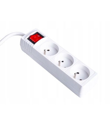 Przedłużacz elektryczny – listwa zasilająca biała 3 gniazda 3m