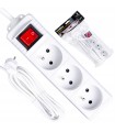 Przedłużacz elektryczny - listwa zasilająca biała 3 gniazda 5m
