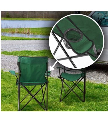 Krzesło składane turystyczne + pokrowiec zielone