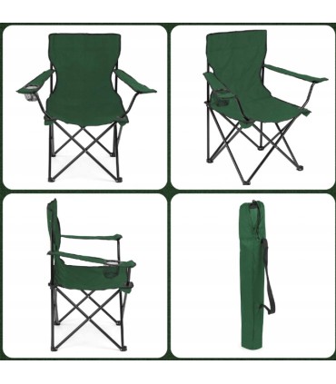 Krzesło składane turystyczne + pokrowiec zielone