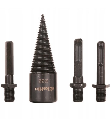 Wiertło – świder do łupania drewna 32mm + zestaw adapterów 3szt.