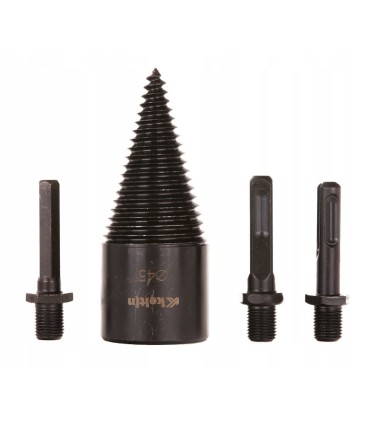 Wiertło – świder do łupania drewna 45mm + zestaw adapterów 3szt.
