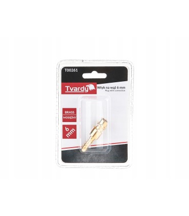 Wtyk mosiężny na wąż 6mm typ męski