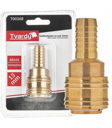Szybkozłączka mosiężna na wąż 13mm typ żeński