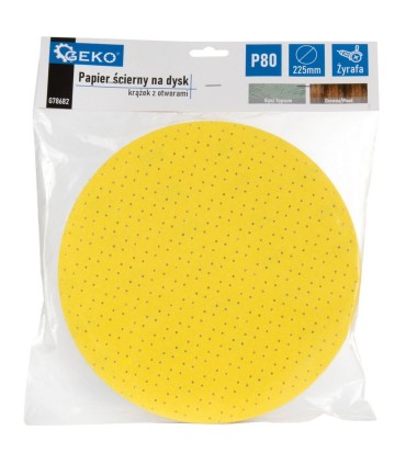 Papier ścierny na dysk – krążek z otworami 225mm P80 /żyrafa/ 
