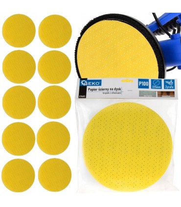 Papier ścierny na dysk – krążek z otworami 225mm P100 /żyrafa/
