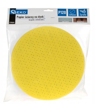 Papier ścierny na dysk – krążek z otworami 225mm P120 /żyrafa/