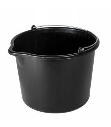 Wiadro budowlane 16L czarne Z LEJKIEM