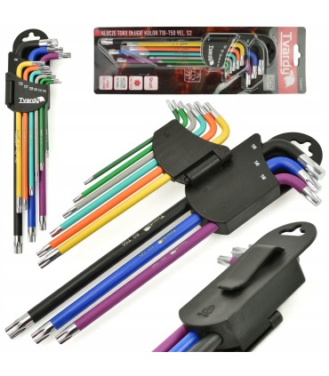  Klucze torx długie kolor T10-T50 9el. S2