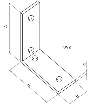 Kątownik wąski KW 3 50 x 50 x 17 x 2