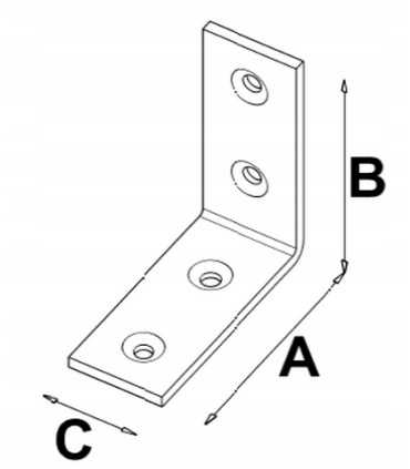Kątownik wąski KW 5 100 x 100 x 20 x 4
