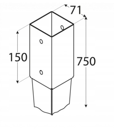Kątownik montażowy KM 10 80 x 80 x 100 x 2
