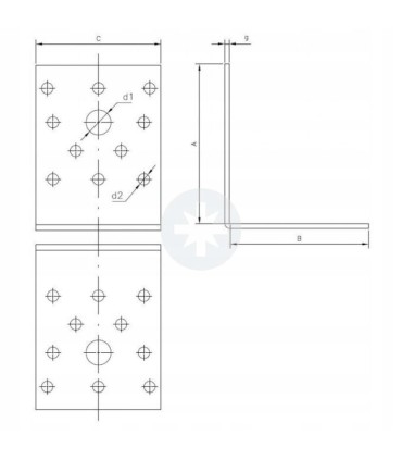 Kątownik łącznikowy KL 1 50 x 50 x 35 x 2.5