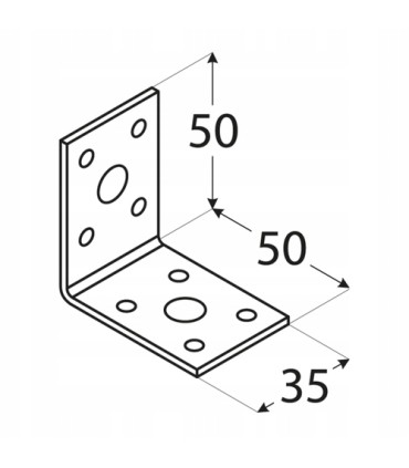 Kątownik łącznikowy KL 2 70 x 70 x 55 x 2.5
