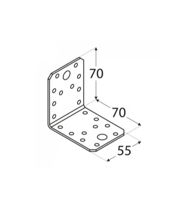 Kątownik łącznikowy KL 2 70 x 70 x 55 x 2.5
