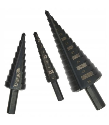Zestaw wierteł stożkowych HSS M2 3szt. (4-12,4-20,4-32mm)